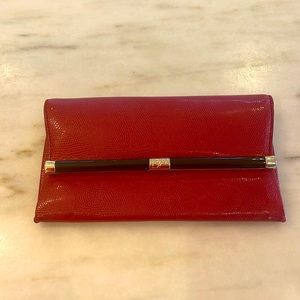 DVF Clutch in Leather Faux Lizard embossed